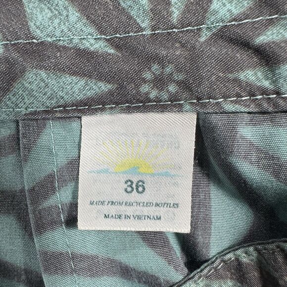 Faherty Board Shorts Adult 36 Green Floral Pockets Drawstring Swim Logo Mens - Picture 8 of 12